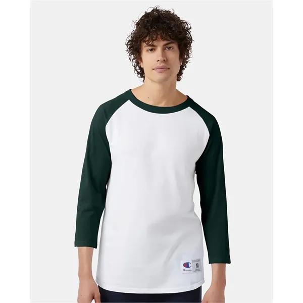 Cotton baseball T-shirt with a contrast rib collar and 3/4 raglan... from ASI 84358 S&S Activewear