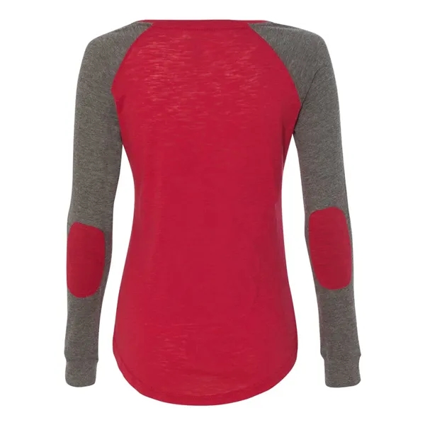 Women's T-shirt made of cotton/polyester slub jersey with contrast elbow patches... from ASI 84358 S&S Activewear