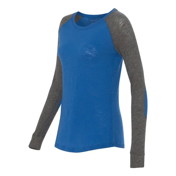 Women's T-shirt made of cotton/polyester slub jersey with contrast elbow patches... from ASI 84358 S&S Activewear