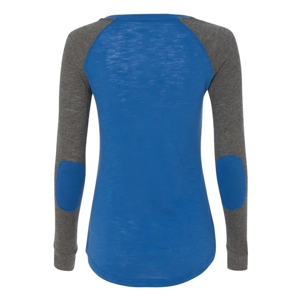 Women's T-shirt made of cotton/polyester slub jersey with contrast elbow patches... from ASI 84358 S&S Activewear