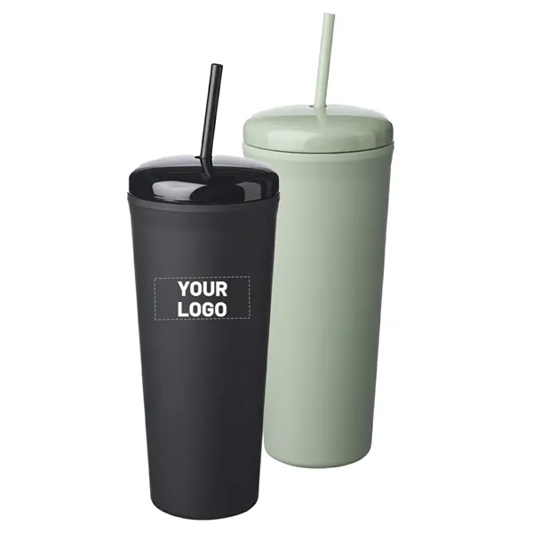 25 oz. double plastic tumbler with rubberized finish and a dome... from ASI 37218 Athena Promo (tm)