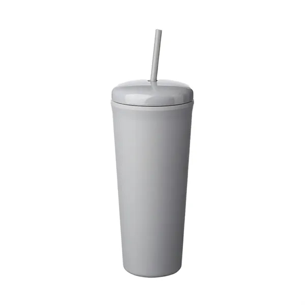 25 oz. double plastic tumbler with rubberized finish and a dome... from ASI 37218 Athena Promo (tm)