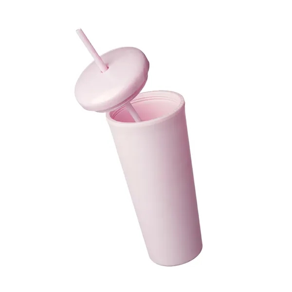 25 oz. double plastic tumbler with rubberized finish and a dome... from ASI 37218 Athena Promo (tm)