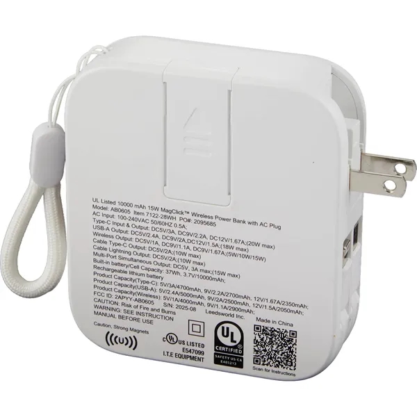 UL Listed 10000 mAh MagClick™ Power Bank with Plug... from ASI 66887 PCNA / Leeds