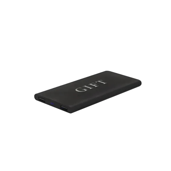 5.5" x 2.6" x .3" ABS rubber finished 5000mAh slim powerbank... from ASI 37218 Athena Promo (tm)