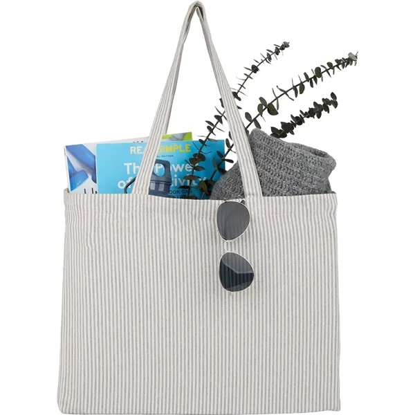 Striped Pacific Recycled Cotton Shopper Tote... from ASI 66887 PCNA / Leeds