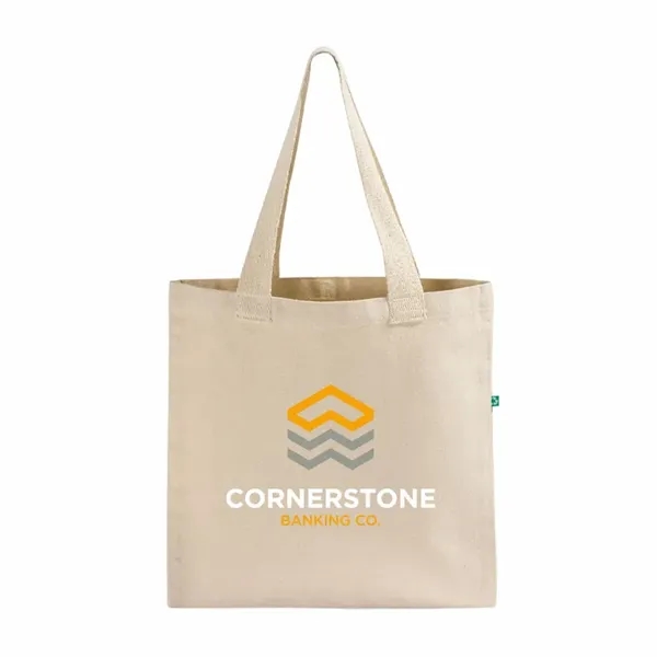 Flat recycled canvas tote with long handles and reinforced seams.... from ASI 67557 LimeLight Ent