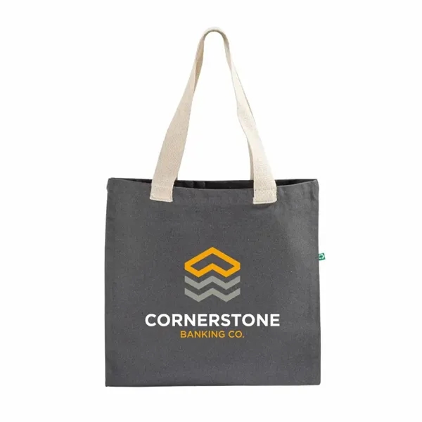 Flat recycled canvas tote with long handles and reinforced seams.... from ASI 67557 LimeLight Ent