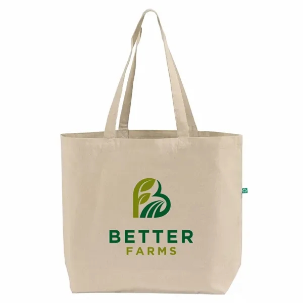Eco-friendly recycled canvas tote with reinforced seams and fabric handles.... from ASI 67557 LimeLight Ent