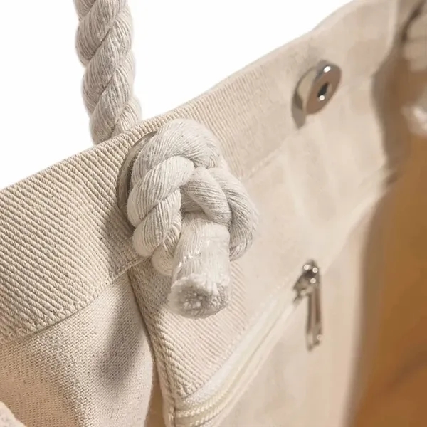 Canvas beach tote with rope handles and zip pocket. Ideal for... from ASI 67557 LimeLight Ent