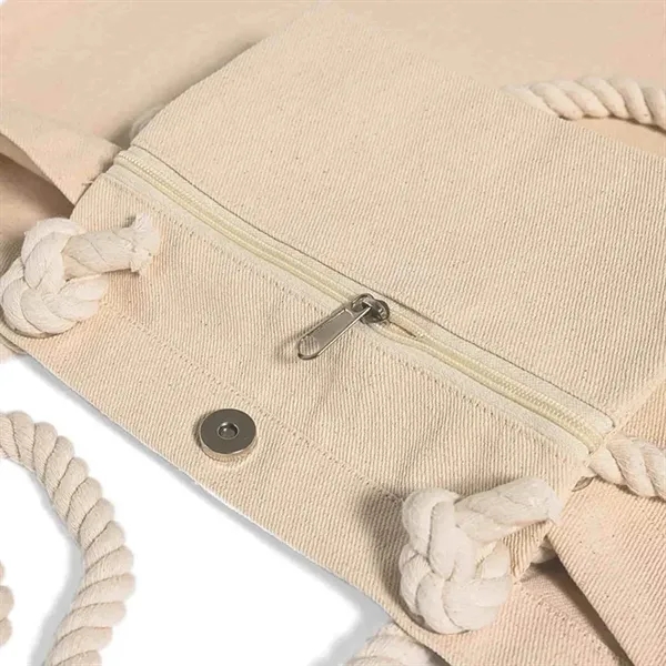 Canvas beach tote with rope handles and zip pocket. Ideal for... from ASI 67557 LimeLight Ent