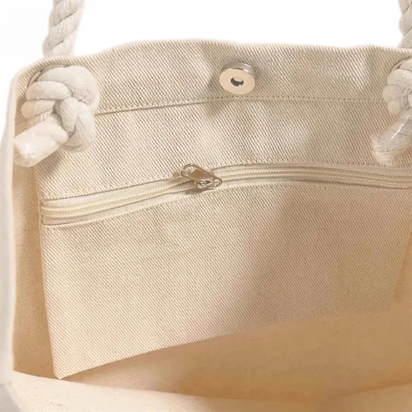 Canvas beach tote with rope handles and zip pocket. Ideal for... from ASI 67557 LimeLight Ent