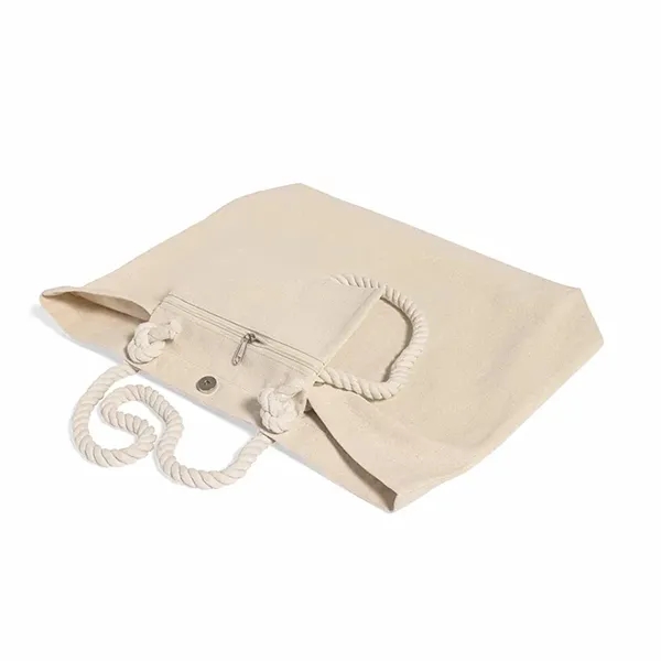 Canvas beach tote with rope handles and zip pocket. Ideal for... from ASI 67557 LimeLight Ent