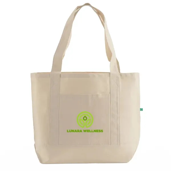 Eco-friendly recycled cotton tote with front pocket and wide handles. Ideal... from ASI 67557 LimeLight Ent