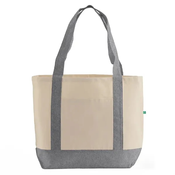 Eco-friendly recycled cotton tote with front pocket and wide handles. Ideal... from ASI 67557 LimeLight Ent