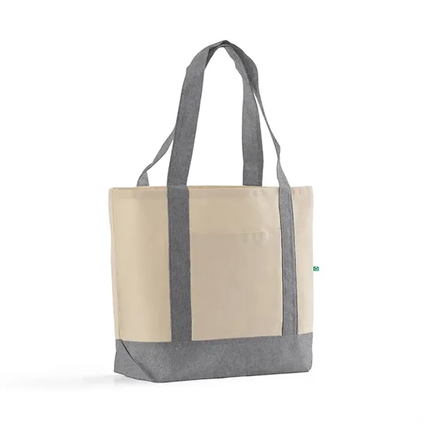 Eco-friendly recycled cotton tote with front pocket and wide handles. Ideal... from ASI 67557 LimeLight Ent