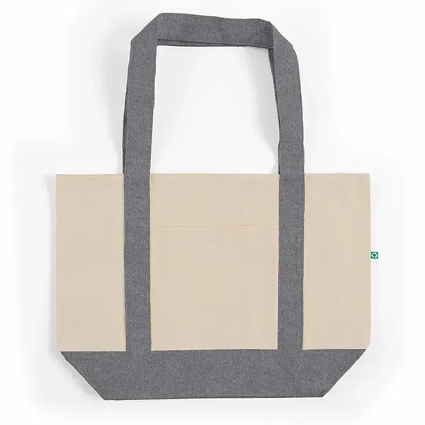Eco-friendly recycled cotton tote with front pocket and wide handles. Ideal... from ASI 67557 LimeLight Ent