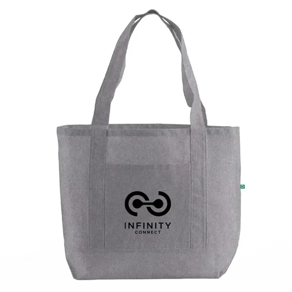 Eco-friendly recycled cotton tote with front pocket and wide handles. Ideal... from ASI 67557 LimeLight Ent