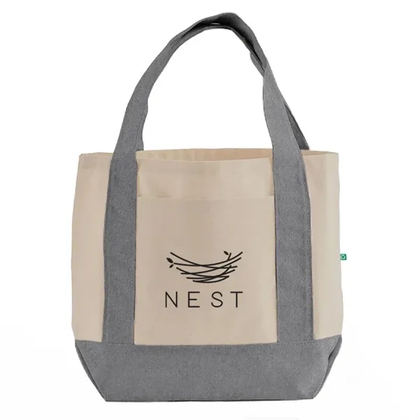 Eco mini tote made from recycled canvas with front pocket and... from ASI 67557 LimeLight Ent