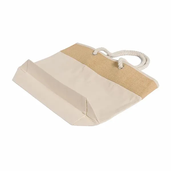 Eco tote with jute-canvas build, rope handles, and cotton lining. Perfect... from ASI 67557 LimeLight Ent