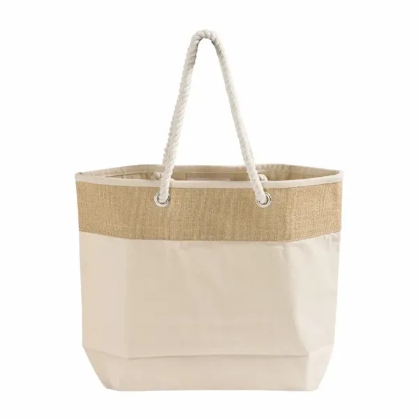 Eco tote with jute-canvas build, rope handles, and cotton lining. Perfect... from ASI 67557 LimeLight Ent