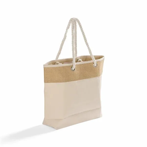 Eco tote with jute-canvas build, rope handles, and cotton lining. Perfect... from ASI 67557 LimeLight Ent
