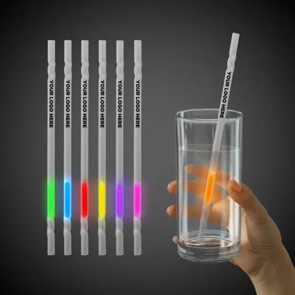 9" drinking straw with glow motion stick inside that slides back... from ASI 42016 Brighter Promotions Inc
