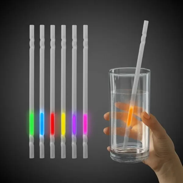 9" drinking straw with glow motion stick inside that slides back... from ASI 42016 Brighter Promotions Inc