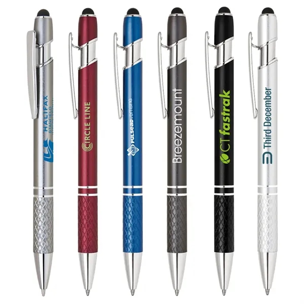 Aluminum click action ballpoint pen with soft stylus tip.... from ASI 31517 Admart Products / Admart Line