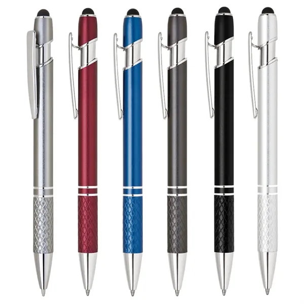 Aluminum click action ballpoint pen with soft stylus tip.... from ASI 31517 Admart Products / Admart Line