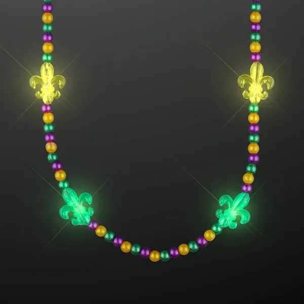 Light Up Fleur de Lis Jewelry, Mardi Gras Beads; Blank Stock... from ASI 34194 ALightPromos