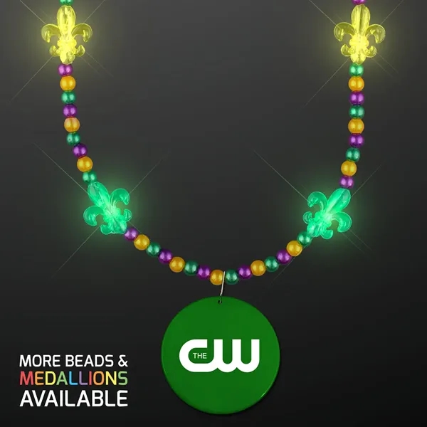 Light Up Fleur de Lis Jewelry, Mardi Gras Medallion; Imprinted Pricing... from ASI 34194 ALightPromos