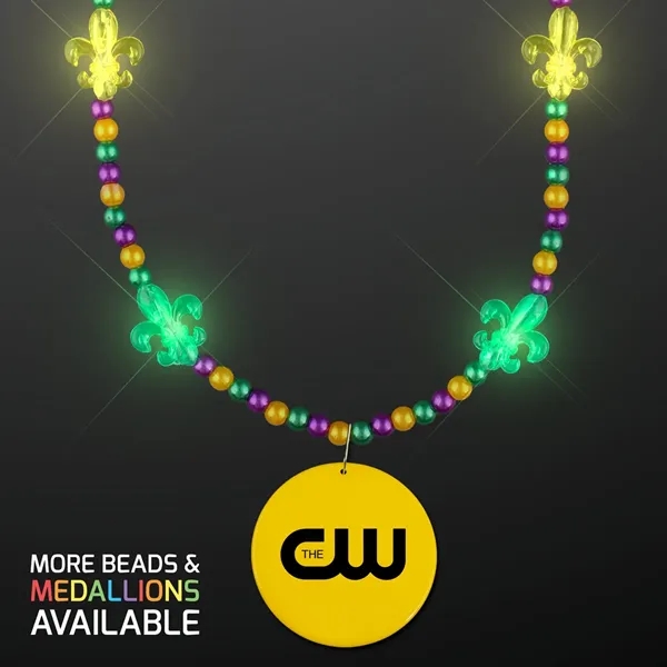 Light Up Fleur de Lis Jewelry, Mardi Gras Medallion; Imprinted Pricing... from ASI 34194 ALightPromos