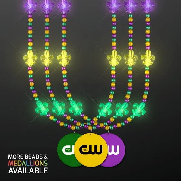 Light Up Fleur de Lis Jewelry, Mardi Gras Medallion; Imprinted Pricing... from ASI 34194 ALightPromos