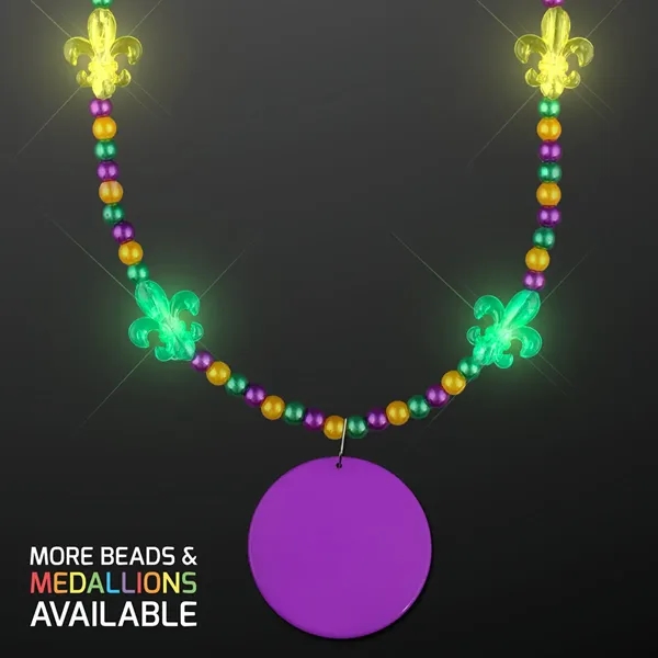 Light Up Fleur de Lis Jewelry, Mardi Gras Medallion; Imprinted Pricing... from ASI 34194 ALightPromos