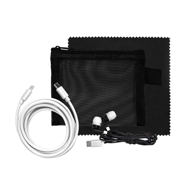 Mesh 6' C to C Cable, Cloth & Ear Bud Set... from ASI 30208 A P Specialties / AP Specialties
