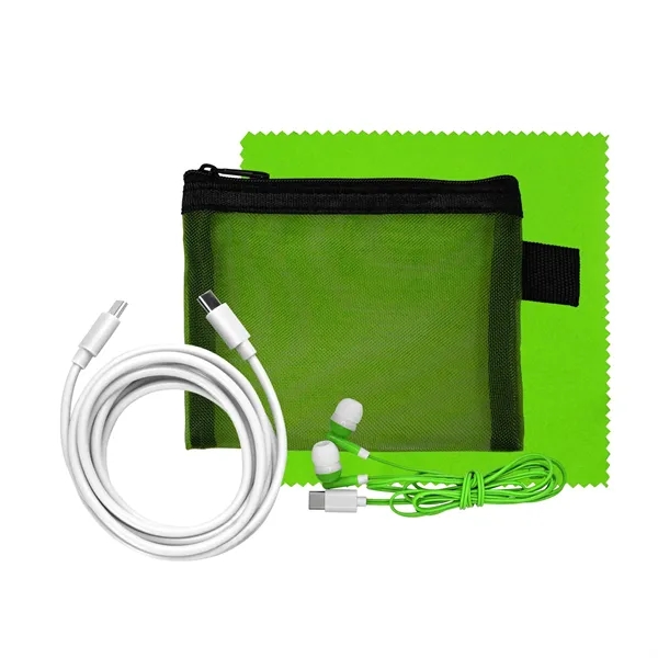 Mesh 6' C to C Cable, Cloth & Ear Bud Set... from ASI 30208 A P Specialties / AP Specialties