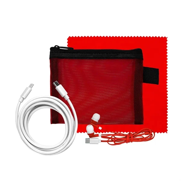 Mesh 6' C to C Cable, Cloth & Ear Bud Set... from ASI 30208 A P Specialties / AP Specialties