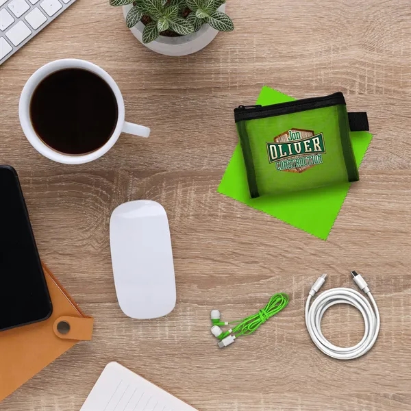 Mesh 6' C to C Cable, Cloth & Ear Bud Set... from ASI 30208 A P Specialties / AP Specialties