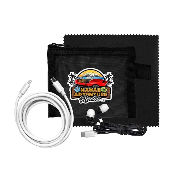 Mesh 6' C to C Cable, Cloth & Ear Bud Set... from ASI 30208 A P Specialties / AP Specialties