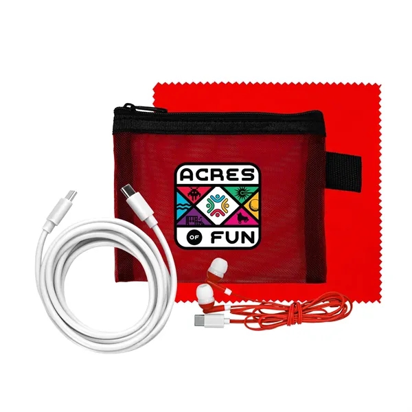 Mesh 6' C to C Cable, Cloth & Ear Bud Set... from ASI 30208 A P Specialties / AP Specialties