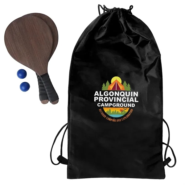 Paddleball set with two wooden paddles, two rubber balls and drawstring... from ASI 68507 The Magnet Group / Innovations by Magnet™