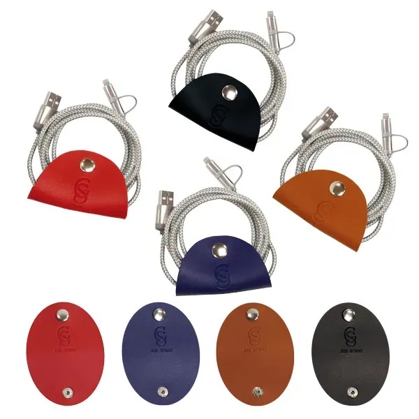 39" USB 2A charging cord with PU leather taco cord wrap... from ASI 57800 Gordon Sinclair / Gordon Sinclair®