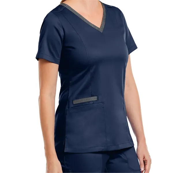 Maevn Matrix Women's Contrast Double V-Neck Top... from ASI 86018 Scrub Authority / Uniform Stores