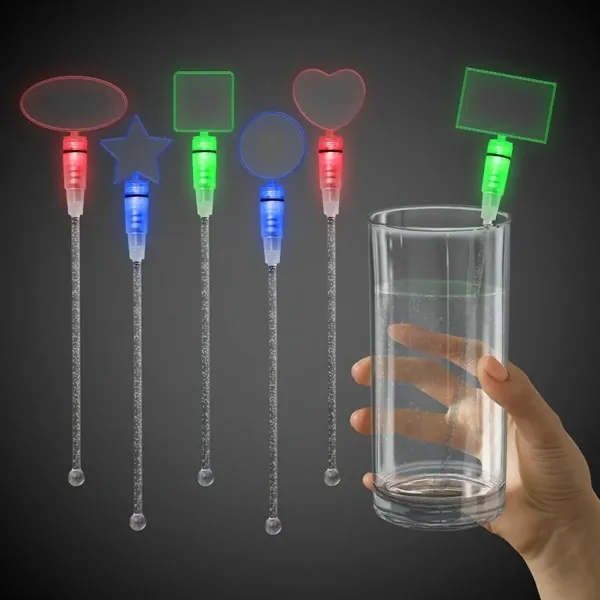 9" clear acrylic cocktail stirrer with LED lights and topper.... from ASI 42016 Brighter Promotions Inc / Chemical Light™