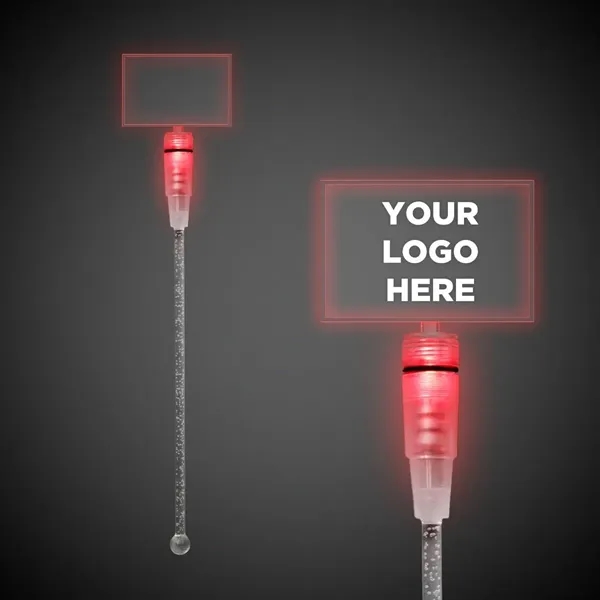 9" clear acrylic cocktail stirrer with LED lights and topper.... from ASI 42016 Brighter Promotions Inc / Chemical Light™