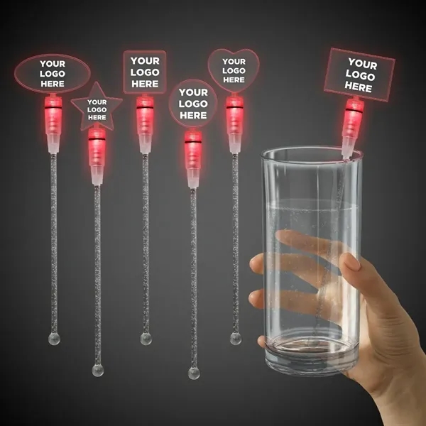 9" clear acrylic cocktail stirrer with LED lights and topper.... from ASI 42016 Brighter Promotions Inc / Chemical Light™