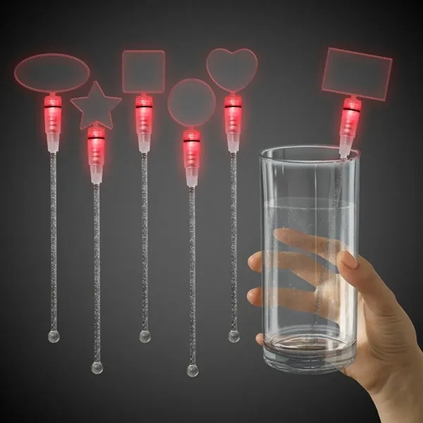 9" clear acrylic cocktail stirrer with LED lights and topper.... from ASI 42016 Brighter Promotions Inc / Chemical Light™