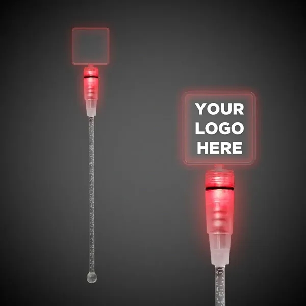 9" clear acrylic cocktail stirrer with LED lights and topper.... from ASI 42016 Brighter Promotions Inc / Chemical Light™