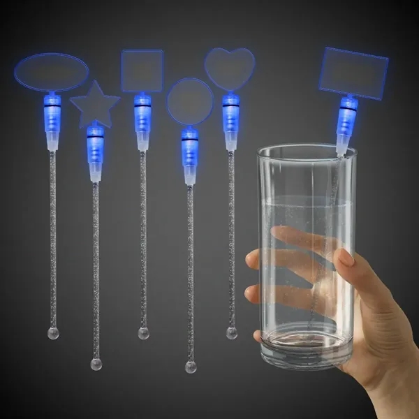 9" clear acrylic cocktail stirrer with LED lights and topper.... from ASI 42016 Brighter Promotions Inc / Chemical Light™